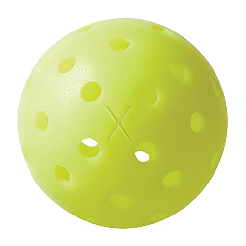 Balles de Pickleball  jaunes pour extérieur approuvées par USA Pickleball (USAPA) - Lot de 12 balles pickleball pour extérieur perforées 40 trous - Franklin Sports X-40