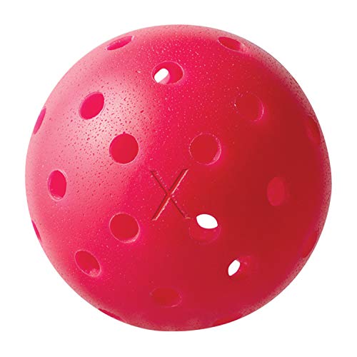 USA Pickleball (USAPA) Approved Pink Outdoor Pickleball Balls - 12 Pack 40 Hole Perforated Outdoor Pickleball Balls - Franklin Sports X-40 