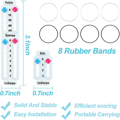 Compteur de point jeu et set. Suivi de score pickleball à fixer sur la raquette - accesoire pour raquette Uniharpa Scorekeeper