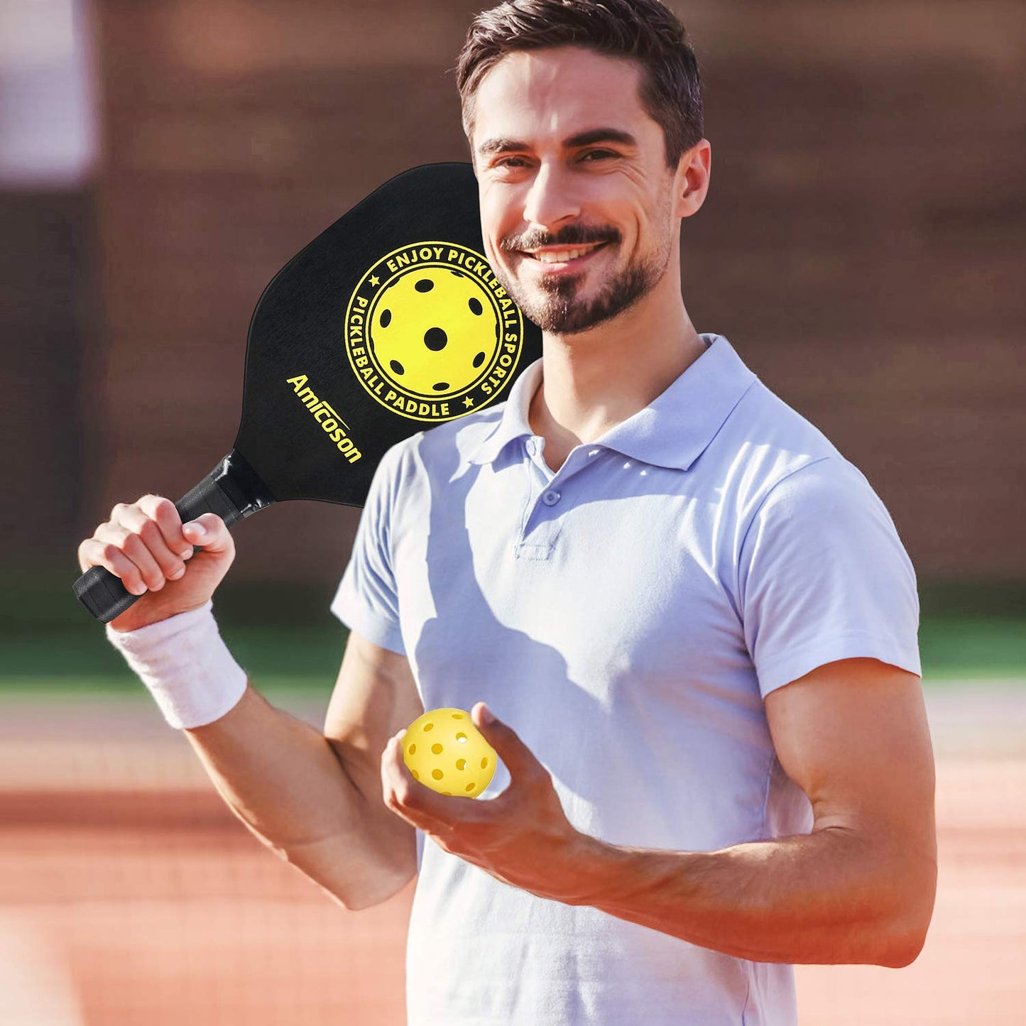 4er-Set Pickleball-Schläger mit Bällen und Tragetasche - Amicoson 