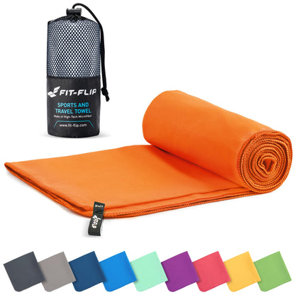 Fit-Flip Microfiber Towel - Compact, Ultra-Light and Quick Drying - Ideal for Sports 