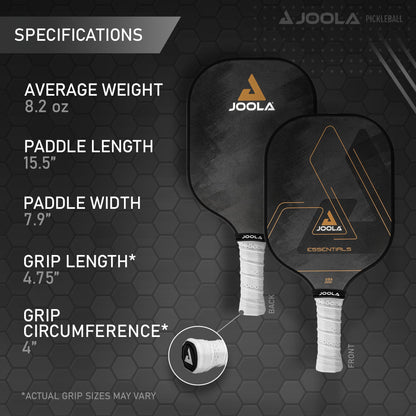 Raquette de Pickleball JOOLA avec Surface renforcée en Fibre de Verre et Noyau en polypropylène nid d'abeille – Parfaite pour Débutants avec Contrôle et Spin Précis